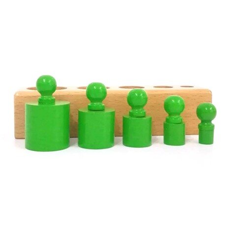 Cilindrii montessori - 4 seturi cilindri din lemn colorati